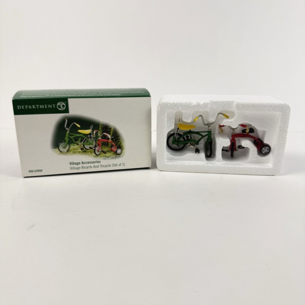 Dept 56 Village Accessory Bicycle and Tricycle Set of 2 #56.52950